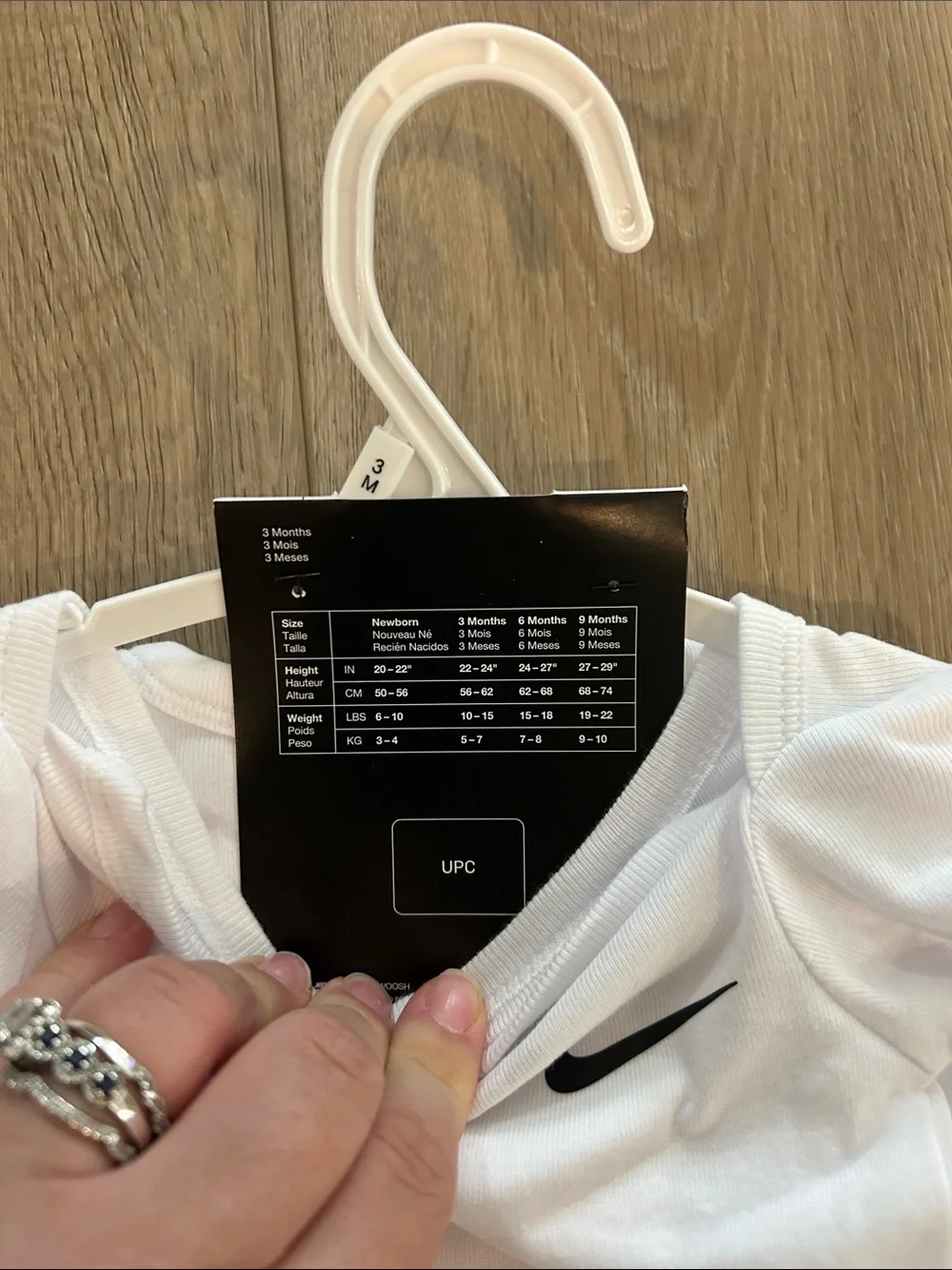 NWT Nike White Baby Bodysuit 5-Pack with Black Swoosh Logo Size 3 months